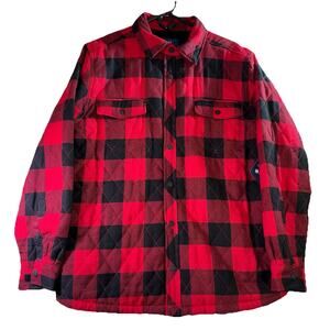 George Mens L Quilted Flannel Adaptive Jacket Coat Hook And Loop Closure (Cuffs)